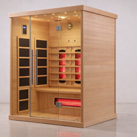 Infrared Sauna Cabin Built for Therapeutic Heat, Nordic Spruce Construction, Multi-Panel Heating, Glass Doors