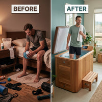 TimberChill Glacier Pro Cedar Cold Plunge — Before & After