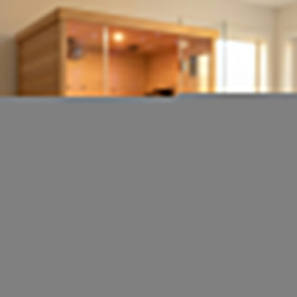 Infrared Sauna Cabin Built for Therapeutic Heat, Nordic Spruce Construction, Multi-Panel Heating, Glass Doors