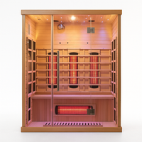 Infrared Sauna Cabin Built for Therapeutic Heat, Nordic Spruce Construction, Multi-Panel Heating, Glass Doors
